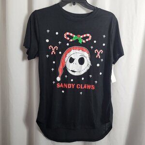 Disney Nightmare Before Christmas Shirt Sandy Claws goth Girl's Large 11-13 NWT